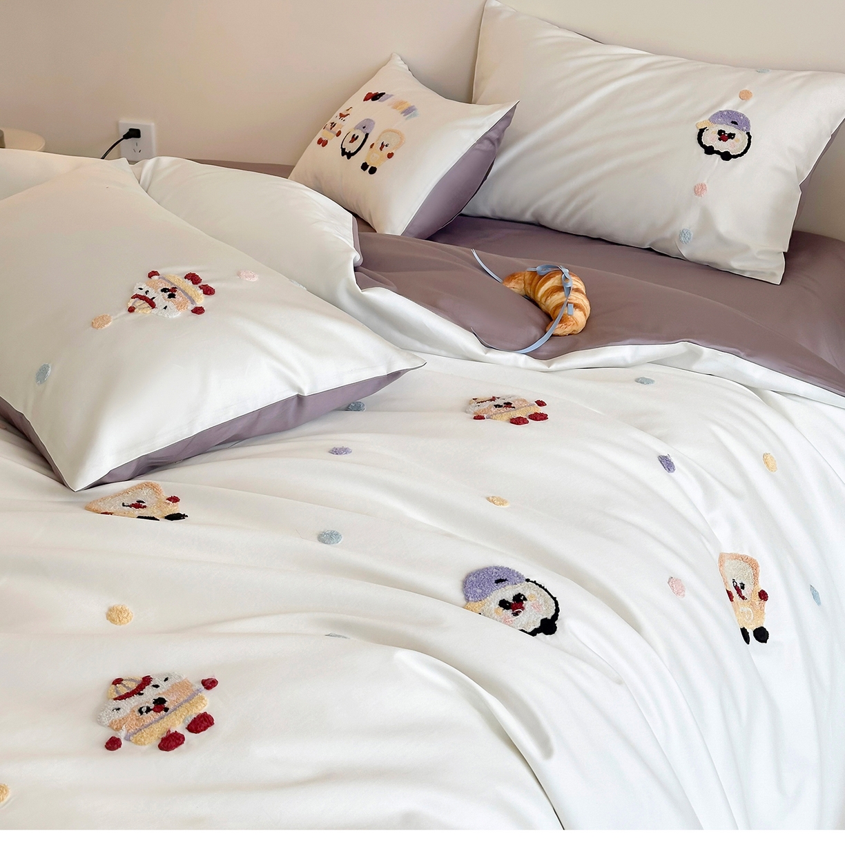 91家纺网 家纺一手货源 找家纺 （总）极简 2026新款长绒棉全棉纯棉四件套童趣蛋糕