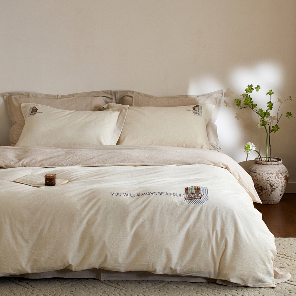 91家纺网 家纺一手货源 找家纺 （总）艾莱家纺 2026春夏新款A类棉麻贴布刺绣加厚四件套-杰森