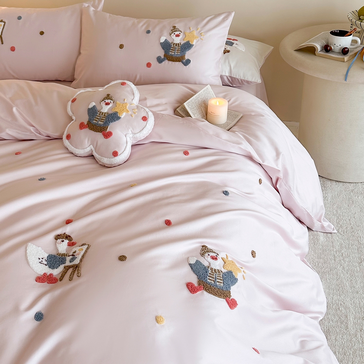 91家纺网 家纺一手货源 找家纺 （总）极简 2026新款长绒棉全棉纯棉四件套童趣小鸭