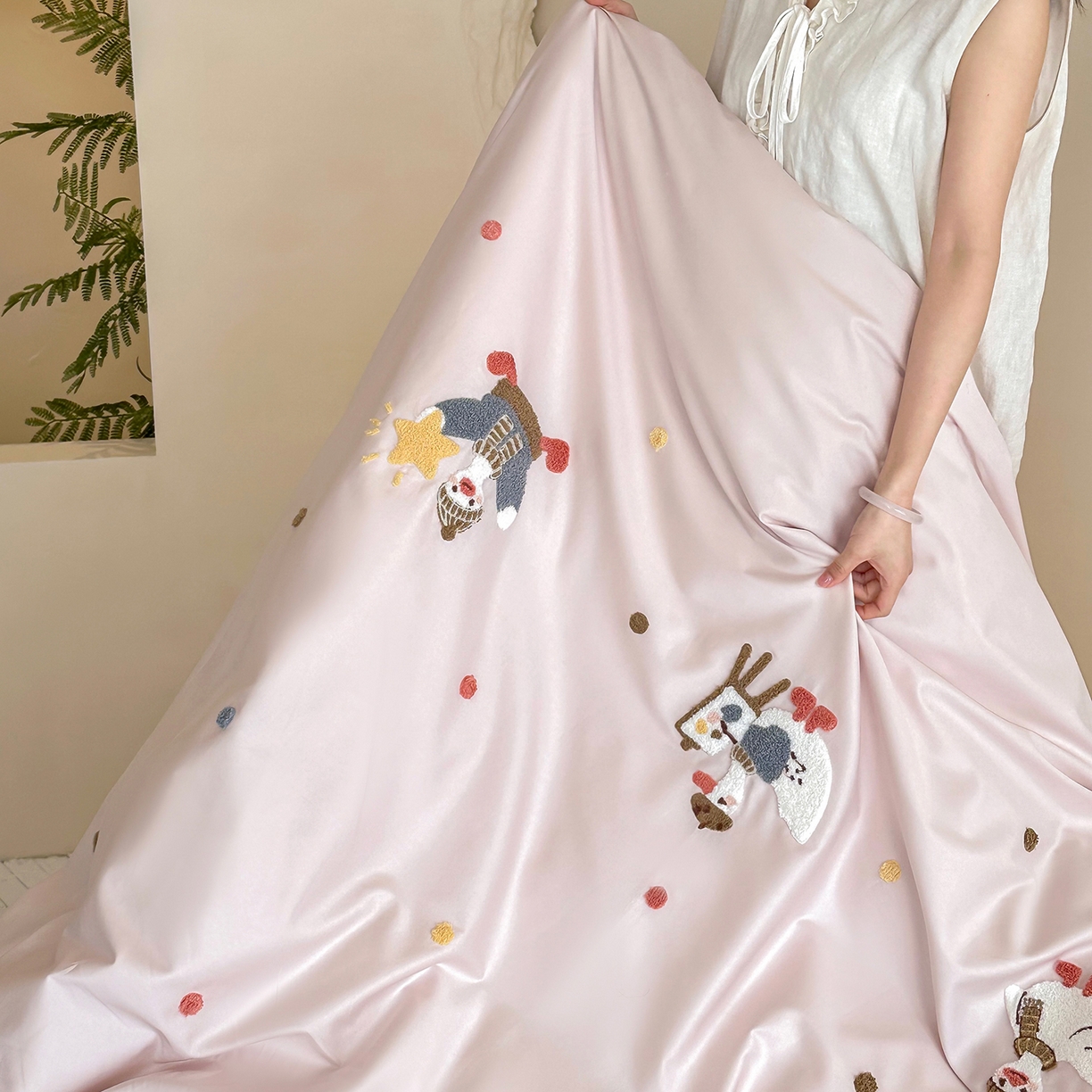 91家纺网 家纺一手货源 找家纺 （总）极简 2026新款长绒棉全棉纯棉四件套童趣小鸭