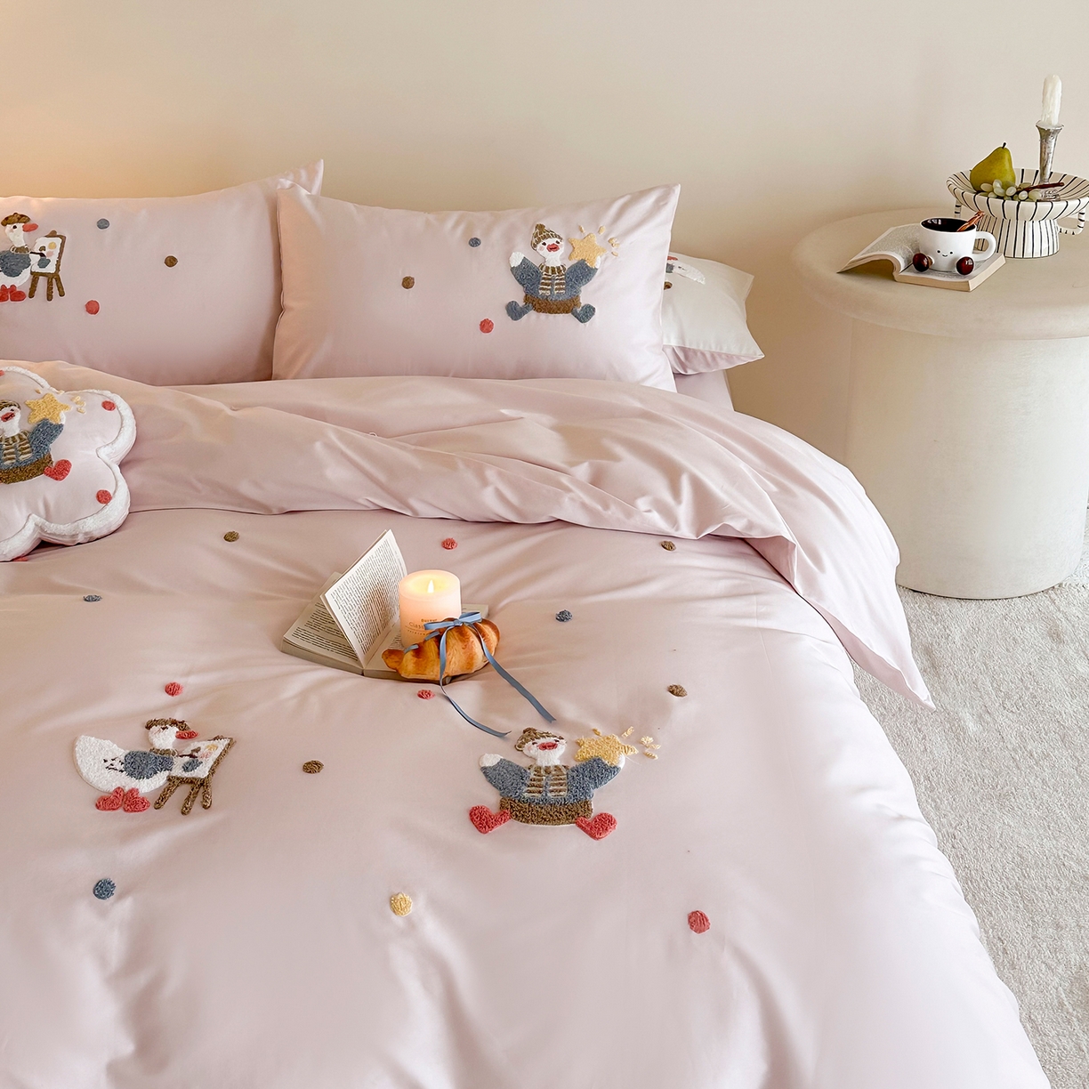 91家纺网 家纺一手货源 找家纺 （总）极简 2026新款长绒棉全棉纯棉四件套童趣小鸭