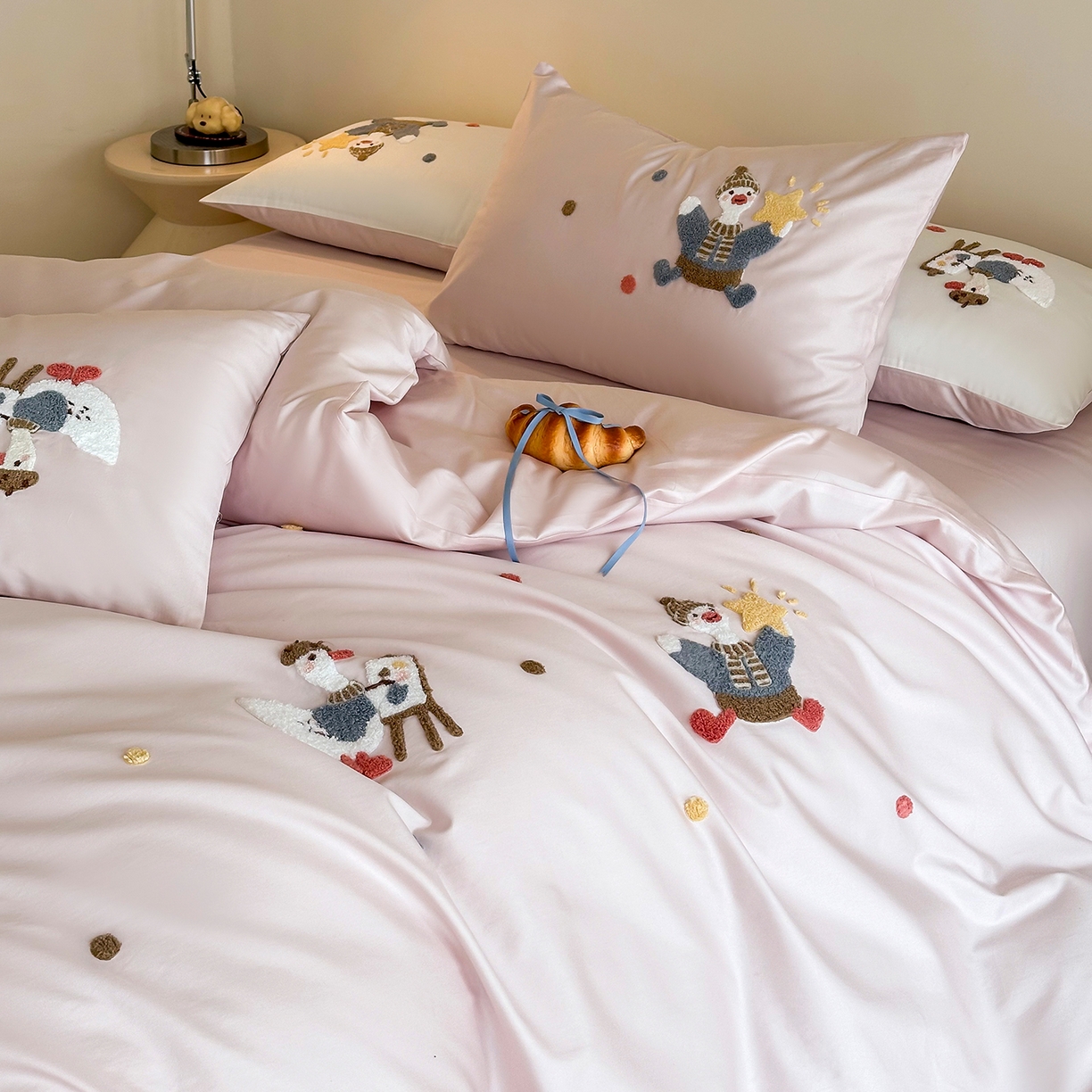 91家纺网 家纺一手货源 找家纺 （总）极简 2026新款长绒棉全棉纯棉四件套童趣小鸭