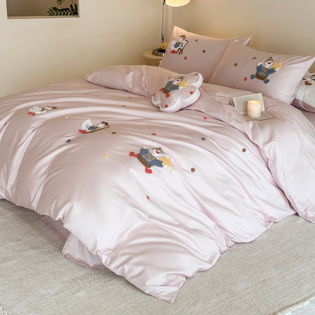 91家纺网 家纺一手货源 找家纺 （总）极简 2026新款长绒棉全棉纯棉四件套童趣小鸭