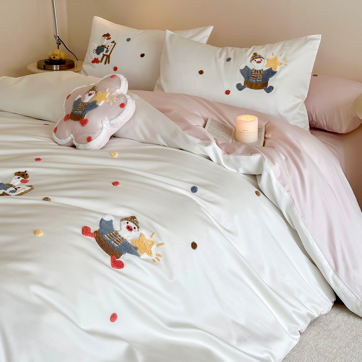 91家纺网 家纺一手货源 找家纺 极简 2026新款长绒棉全棉纯棉四件套童趣小鸭 童趣小鸭-粉-米