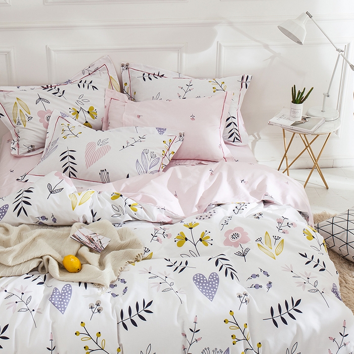 91家纺网 家纺一手货源 找家纺 薏思家纺 2026春夏新款全棉纯棉铂金棉数码印花四件套 漫花语梦