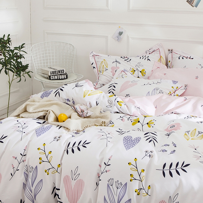 91家纺网 家纺一手货源 找家纺 薏思家纺 2026春夏新款全棉纯棉铂金棉数码印花四件套 漫花语梦