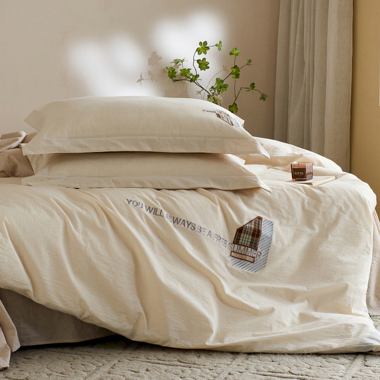 91家纺网 家纺一手货源 找家纺 （总）艾莱家纺 2026春夏新款A类棉麻贴布刺绣加厚四件套-杰森