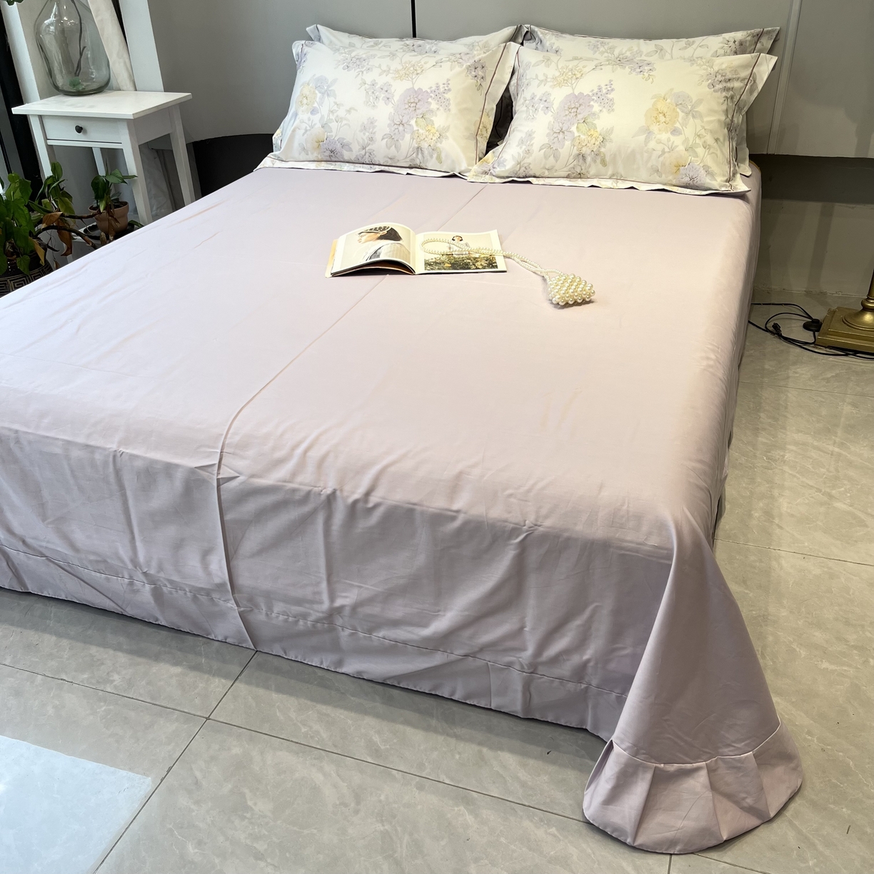 91家纺网 家纺一手货源 找家纺 薏思家纺 2026春夏新款全棉纯棉铂金棉数码印花四件套 森屿暮