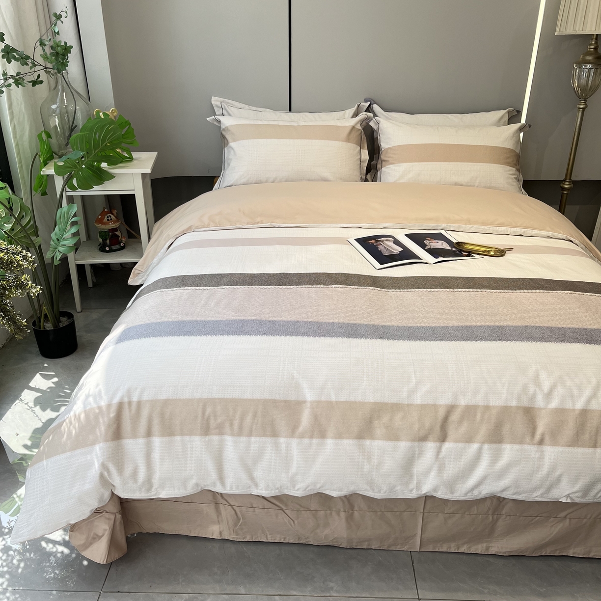 91家纺网 家纺一手货源 找家纺 薏思家纺 2026春夏新款全棉纯棉铂金棉数码印花四件套 冬日来信