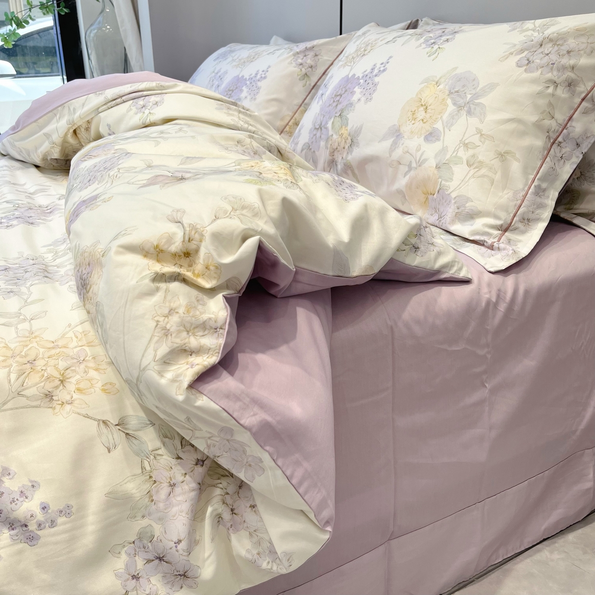 91家纺网 家纺一手货源 找家纺 薏思家纺 2026春夏新款全棉纯棉铂金棉数码印花四件套 森屿暮