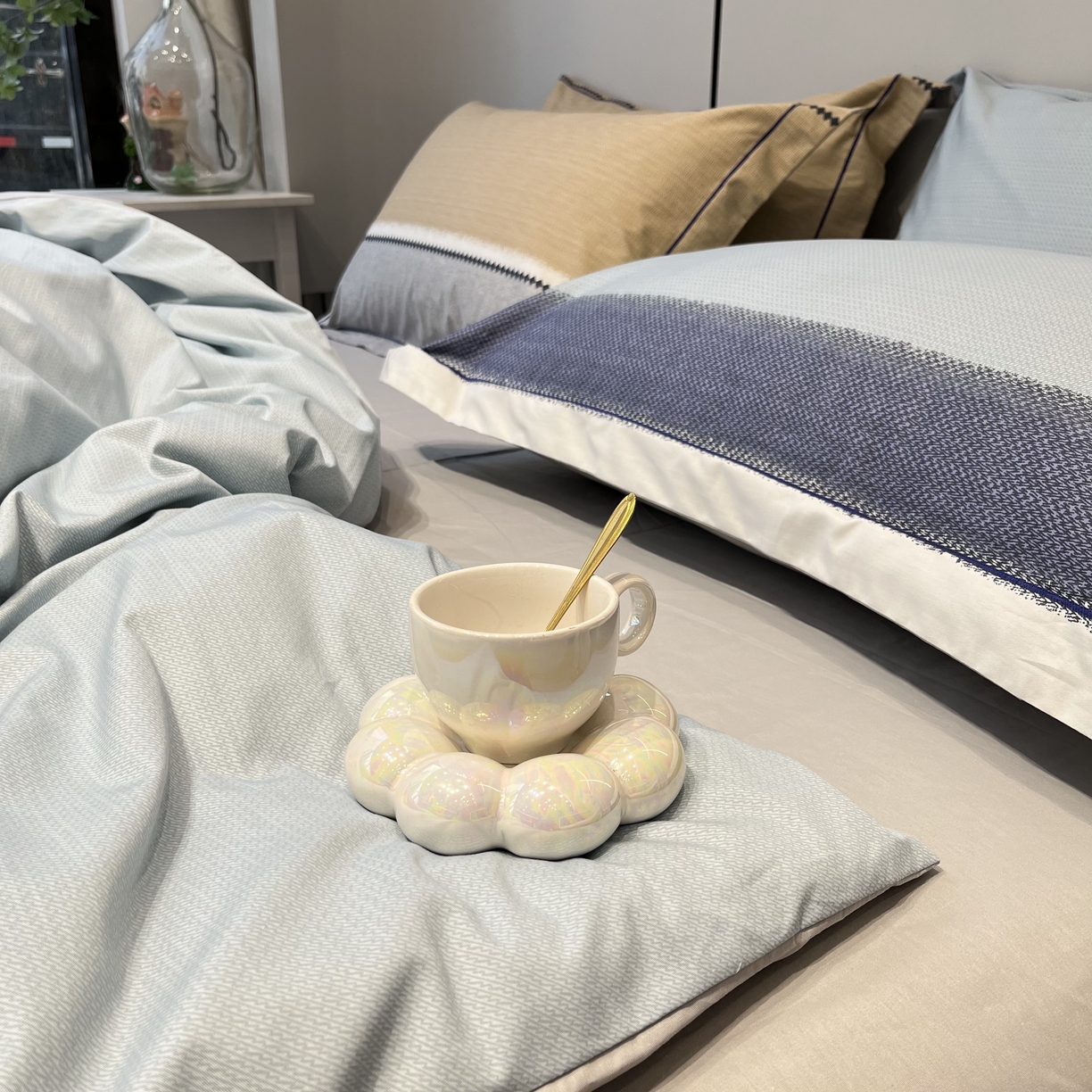 91家纺网 家纺一手货源 找家纺 薏思家纺 2026春夏新款全棉纯棉铂金棉数码印花四件套 云舒