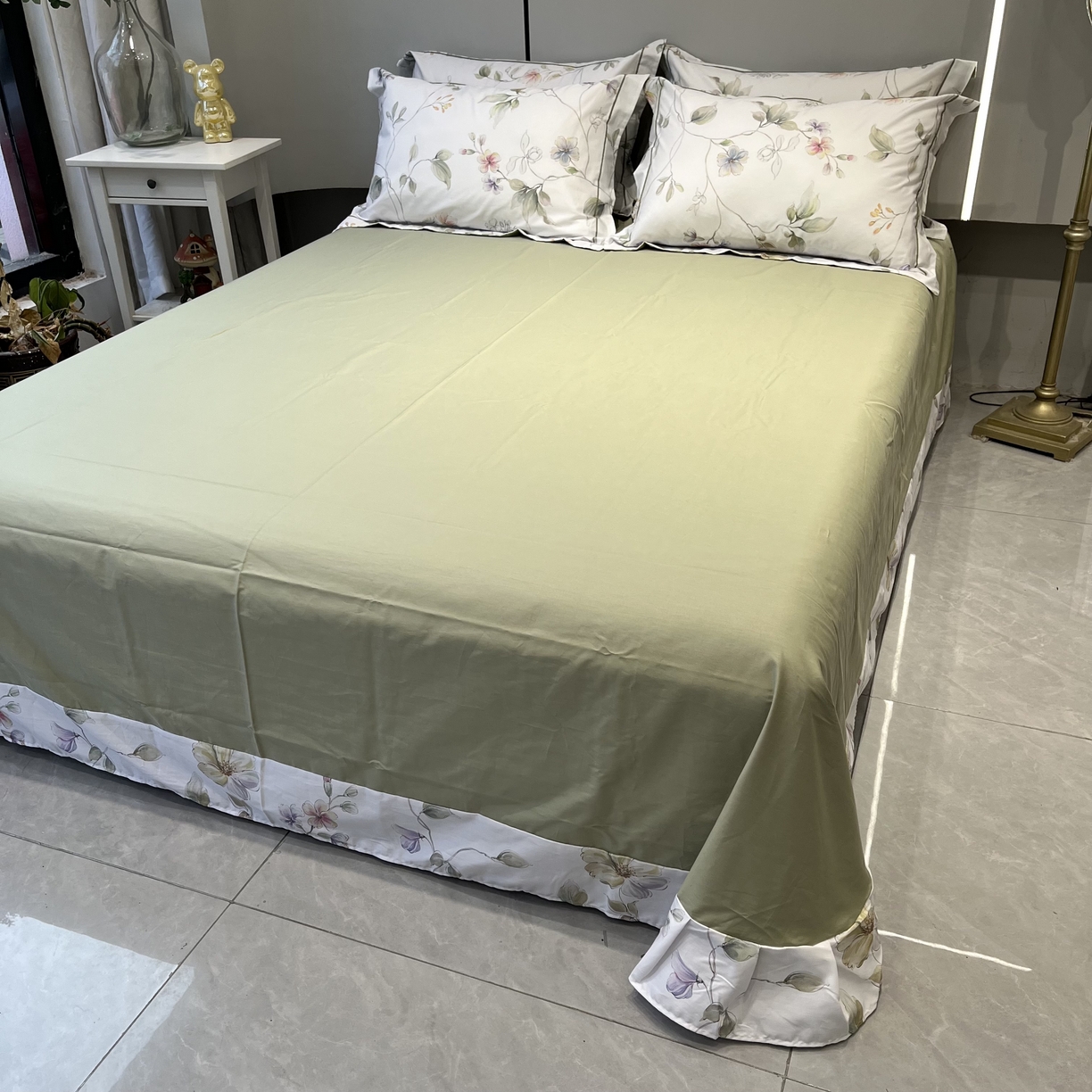 91家纺网 家纺一手货源 找家纺 薏思家纺 2026春夏新款全棉纯棉铂金棉数码印花四件套 风之韵米