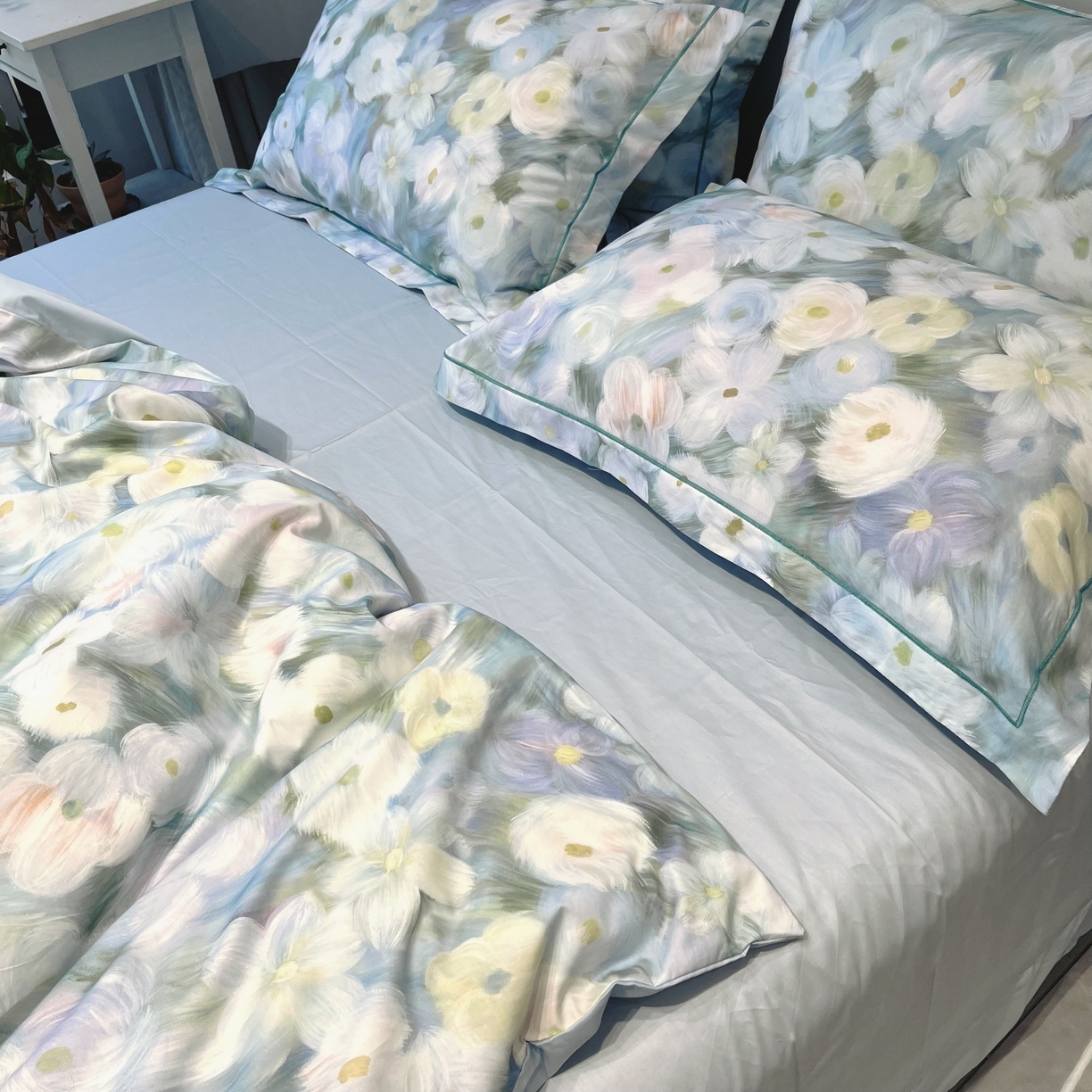 91家纺网 家纺一手货源 找家纺 薏思家纺 2026春夏新款全棉纯棉铂金棉数码印花四件套 春山浪漫