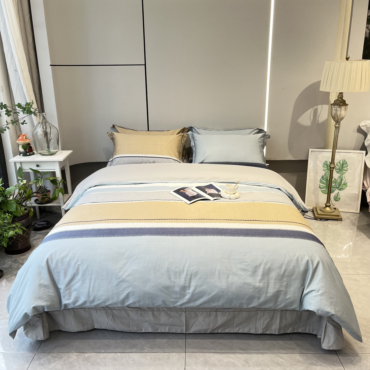 薏思家纺 2026春夏新款全棉纯棉铂金棉数码印花四件套 云舒