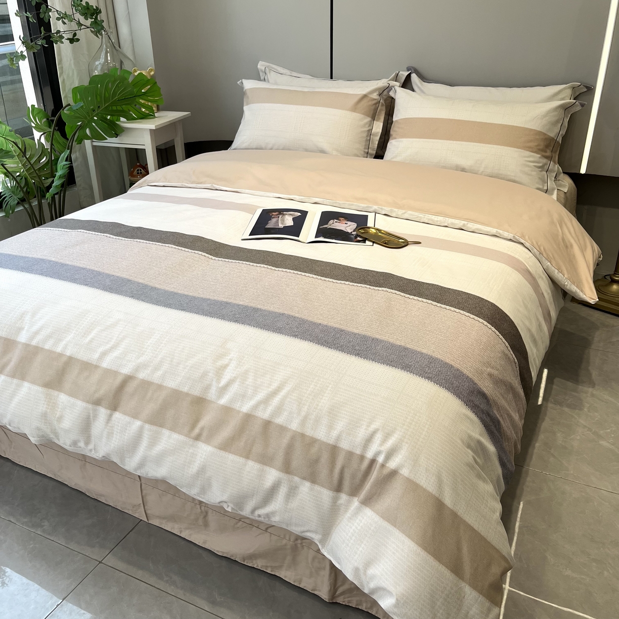 91家纺网 家纺一手货源 找家纺 薏思家纺 2026春夏新款全棉纯棉铂金棉数码印花四件套 冬日来信