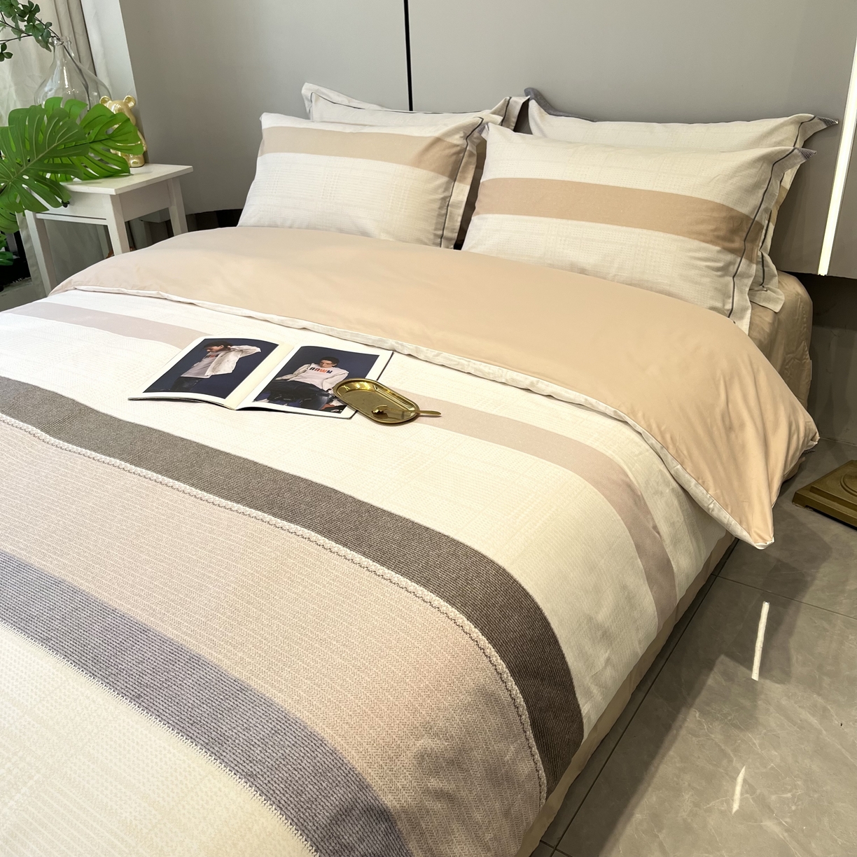 91家纺网 家纺一手货源 找家纺 薏思家纺 2026春夏新款全棉纯棉铂金棉数码印花四件套 冬日来信