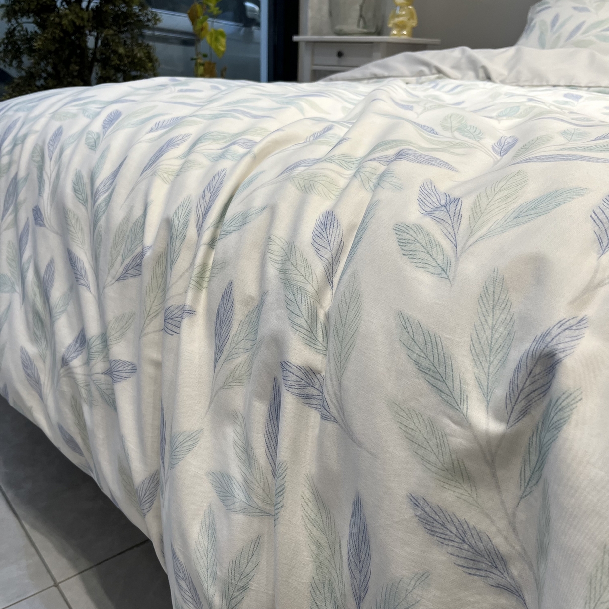 91家纺网 家纺一手货源 找家纺 薏思家纺 2026春夏新款全棉纯棉铂金棉数码印花四件套 叶眠