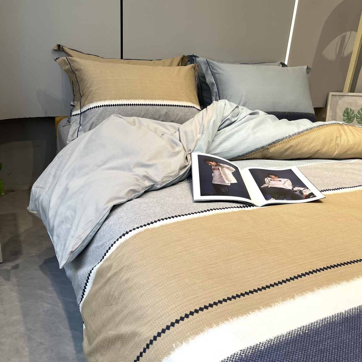 91家纺网 家纺一手货源 找家纺 薏思家纺 2026春夏新款全棉纯棉铂金棉数码印花四件套 云舒