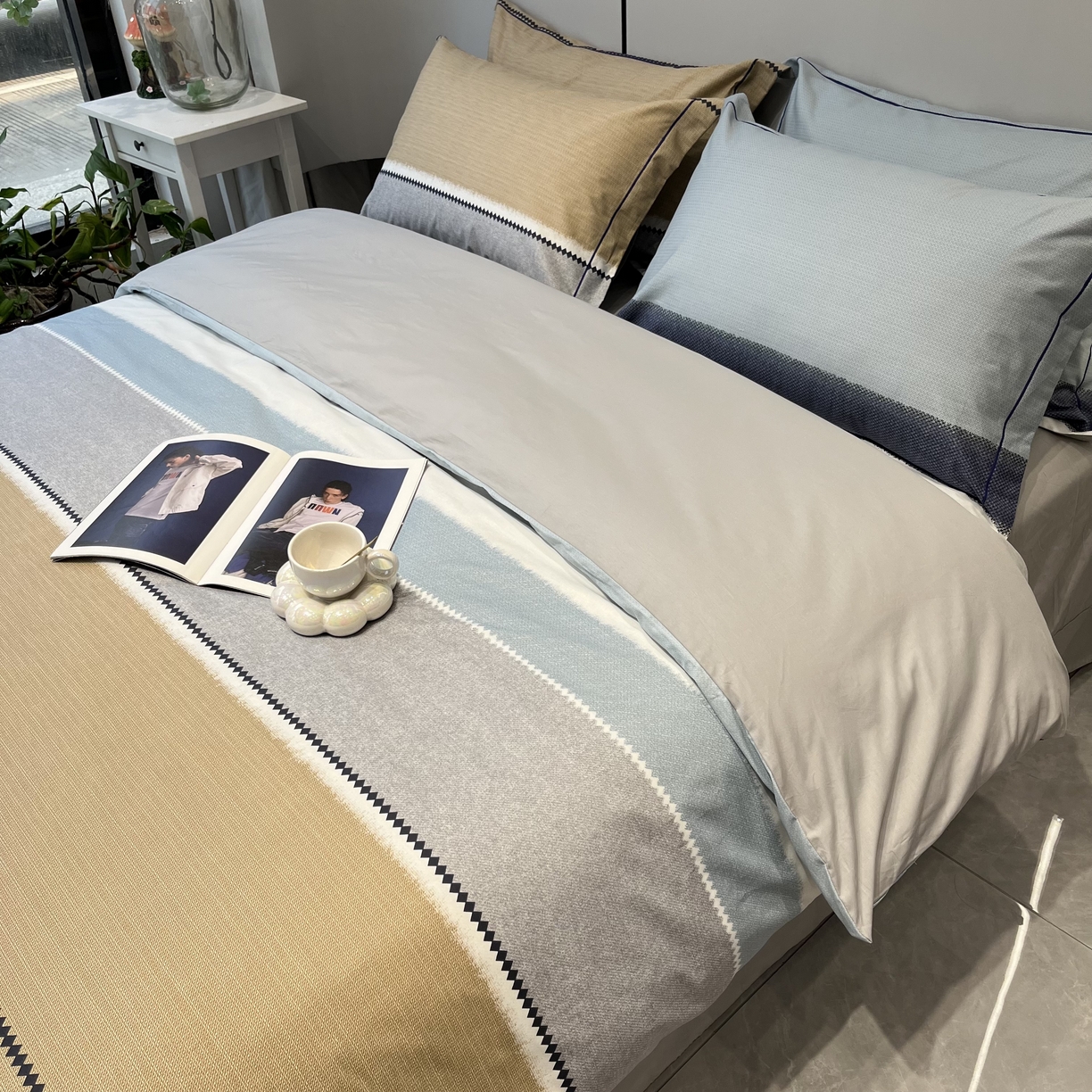 91家纺网 家纺一手货源 找家纺 薏思家纺 2026春夏新款全棉纯棉铂金棉数码印花四件套 云舒