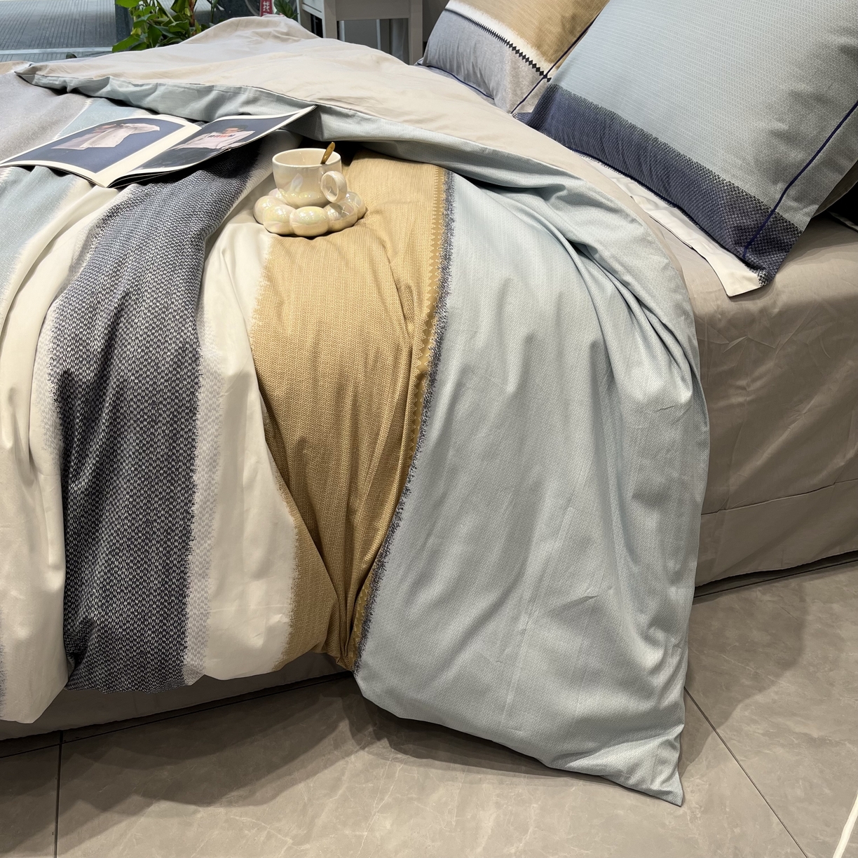 91家纺网 家纺一手货源 找家纺 薏思家纺 2026春夏新款全棉纯棉铂金棉数码印花四件套 云舒