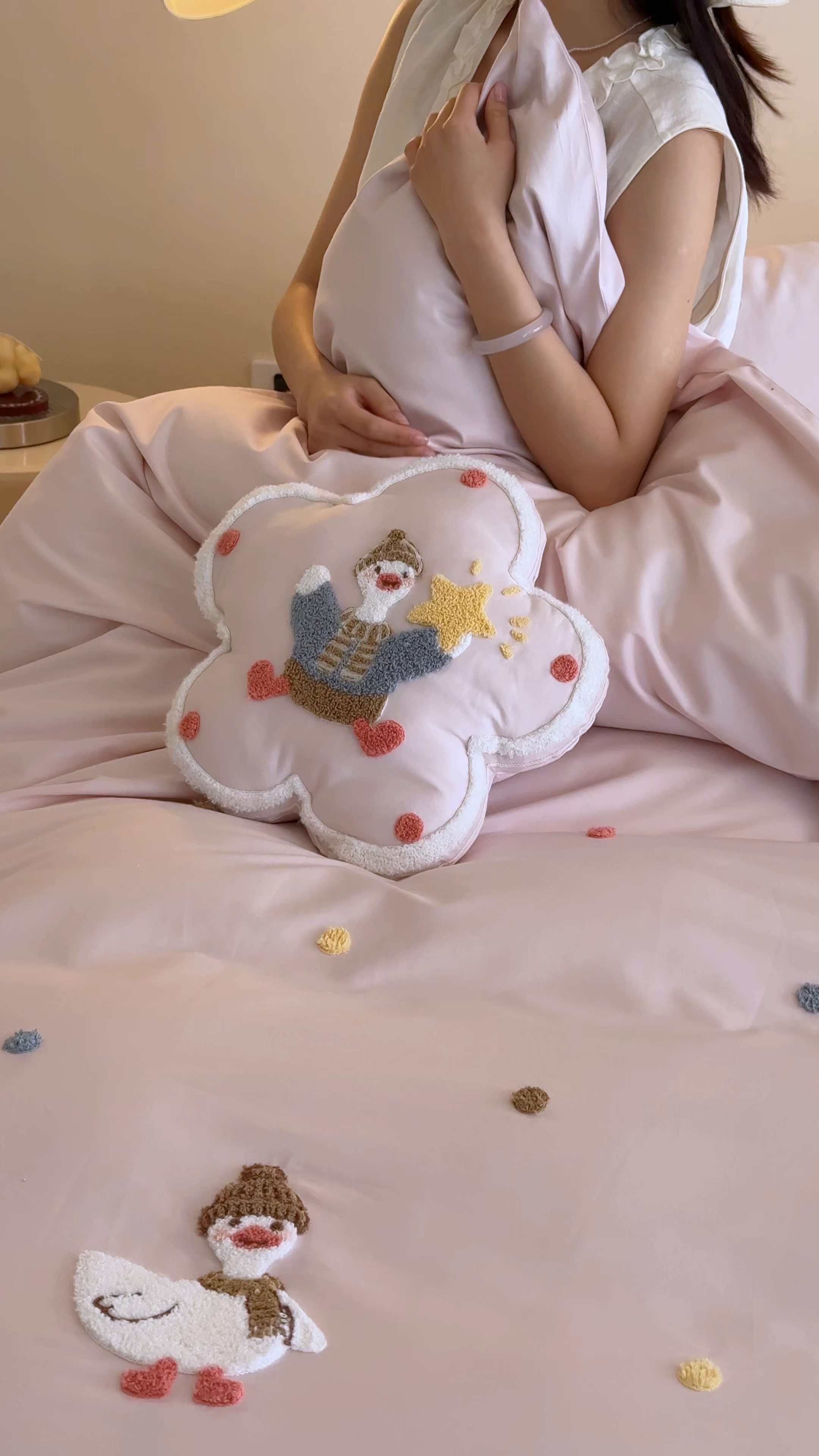 91家纺网 家纺一手货源 找家纺 极简 2026新款长绒棉全棉纯棉四件套童趣小鸭 童趣小鸭-粉