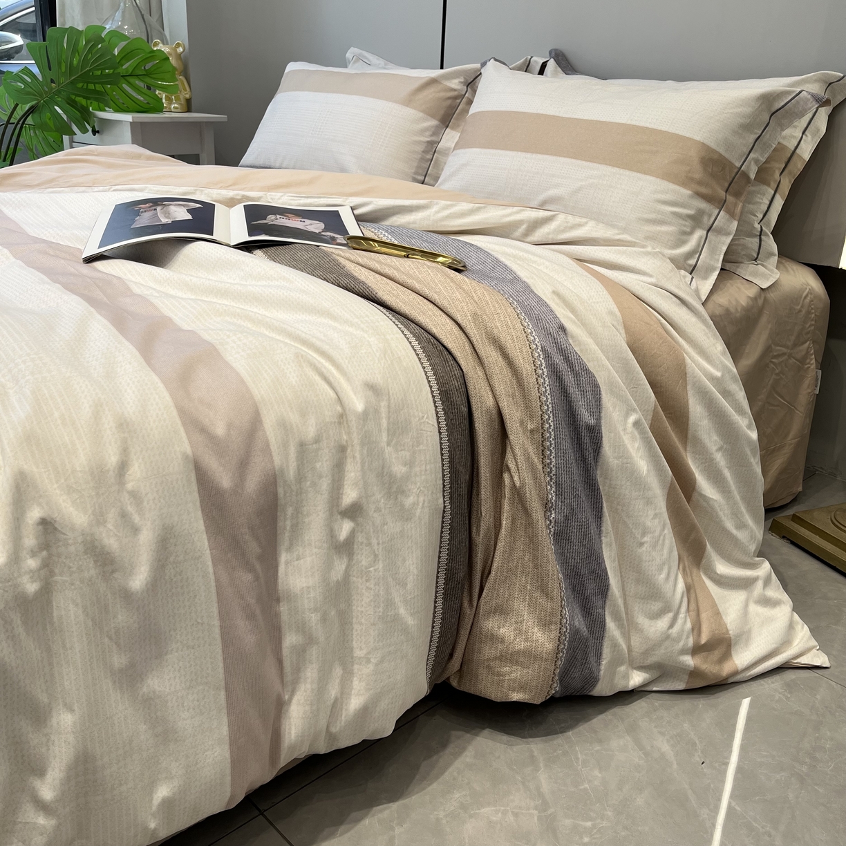 91家纺网 家纺一手货源 找家纺 薏思家纺 2026春夏新款全棉纯棉铂金棉数码印花四件套 冬日来信