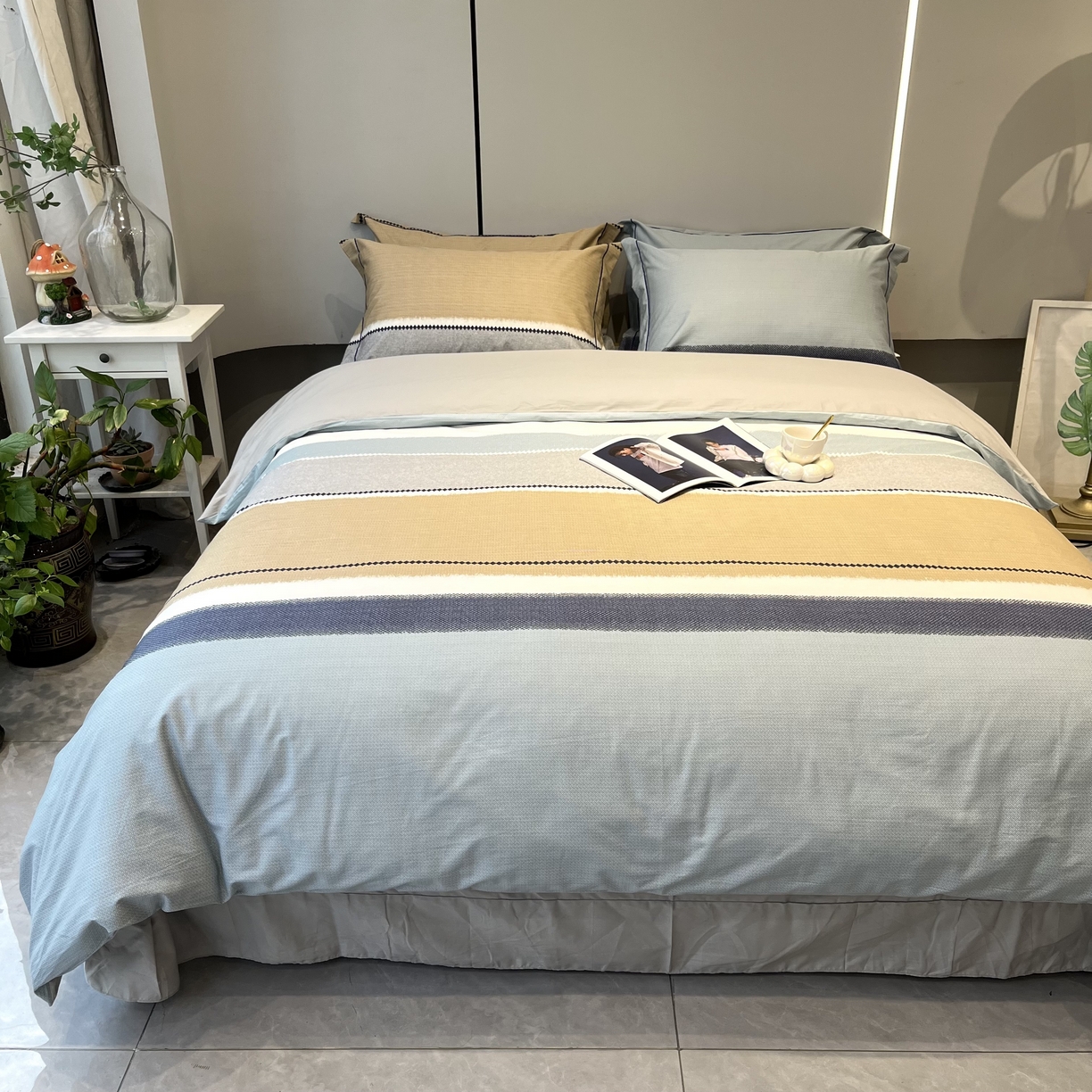 91家纺网 家纺一手货源 找家纺 薏思家纺 2026春夏新款全棉纯棉铂金棉数码印花四件套 云舒