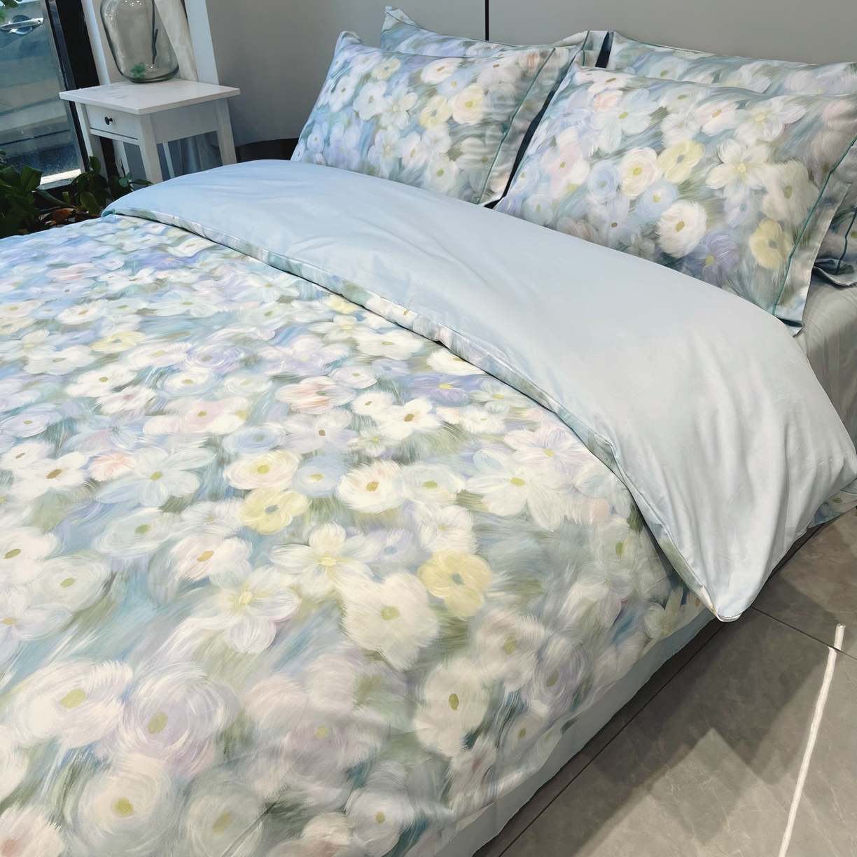 91家纺网 家纺一手货源 找家纺 薏思家纺 2026春夏新款全棉纯棉铂金棉数码印花四件套 春山浪漫