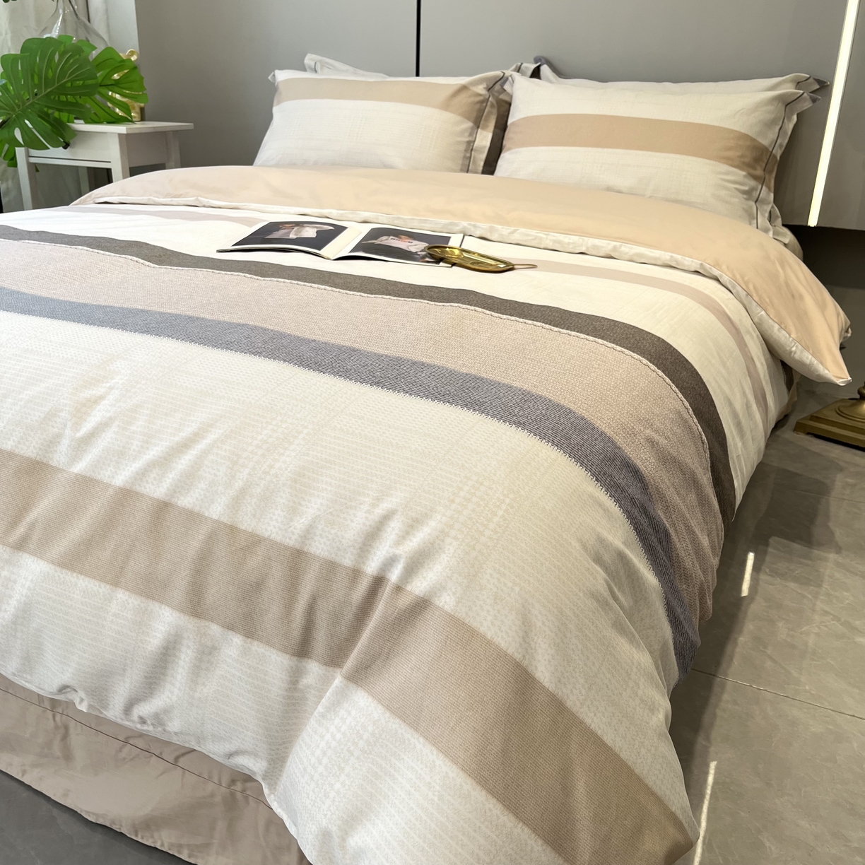 91家纺网 家纺一手货源 找家纺 薏思家纺 2026春夏新款全棉纯棉铂金棉数码印花四件套 冬日来信