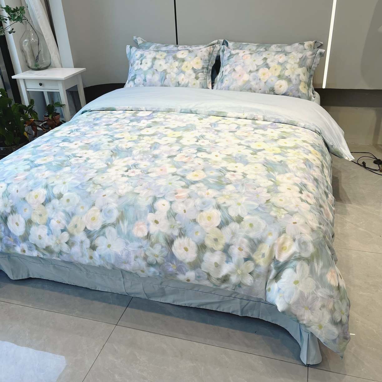 91家纺网 家纺一手货源 找家纺 薏思家纺 2026春夏新款全棉纯棉铂金棉数码印花四件套 春山浪漫