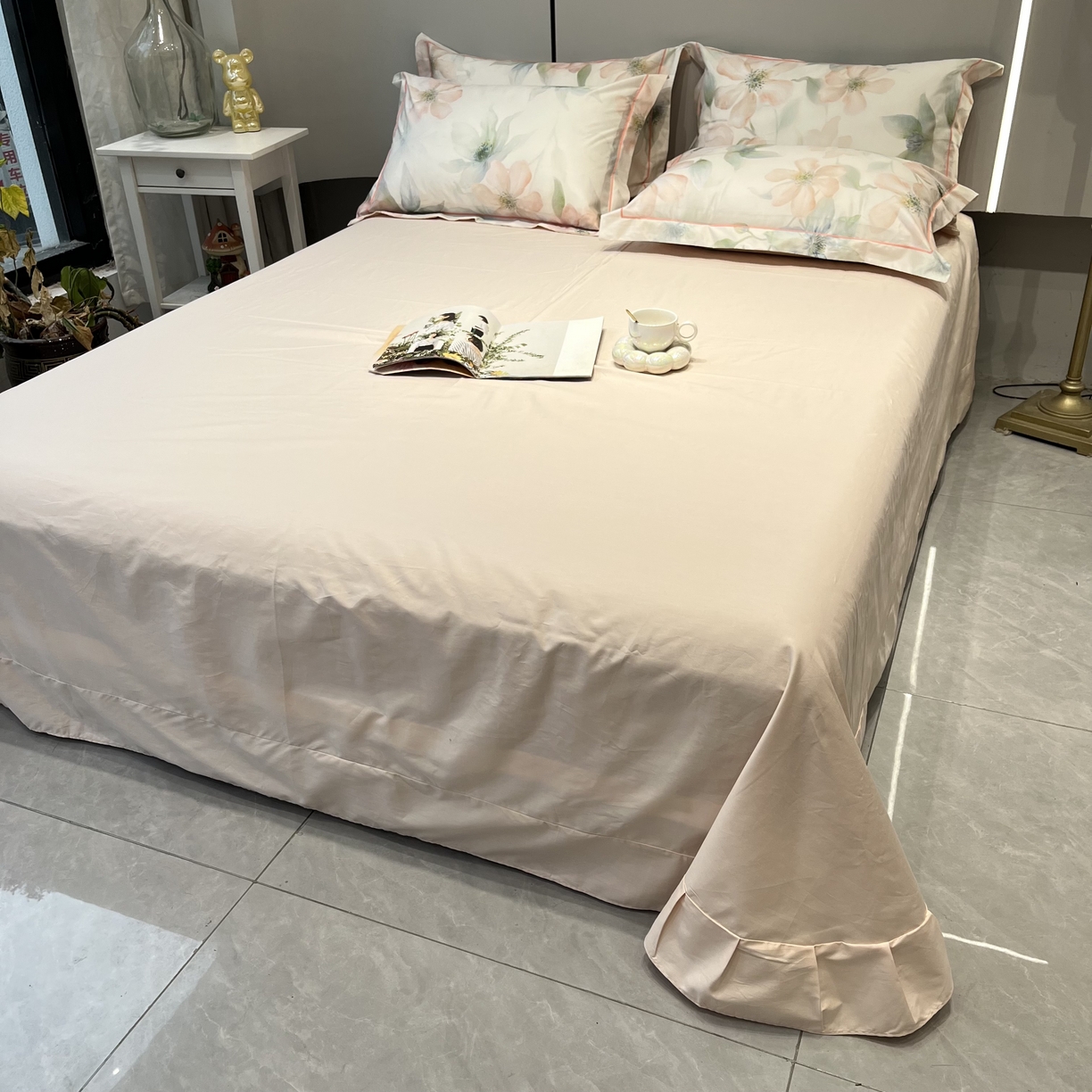 91家纺网 家纺一手货源 找家纺 薏思家纺 2026春夏新款全棉纯棉铂金棉数码印花四件套 晓城时光