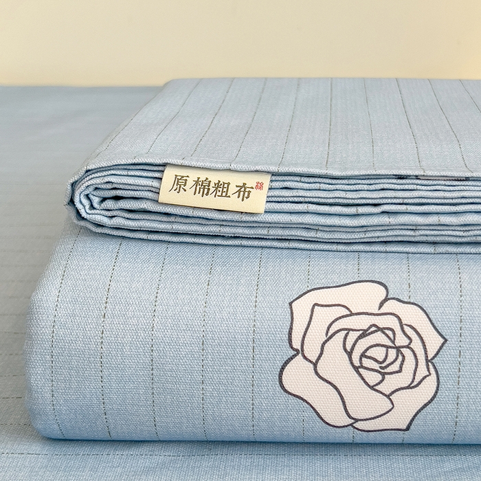 91家纺网 家纺一手货源 找家纺 （总）义博家纺 2026新款原棉老粗布单床单