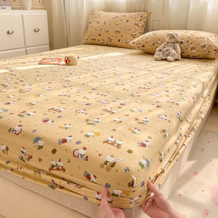 91家纺网 家纺一手货源 找家纺 （总）源舍家纺 2026新款A类古法水洗棉云感纱床笠单品床笠单件