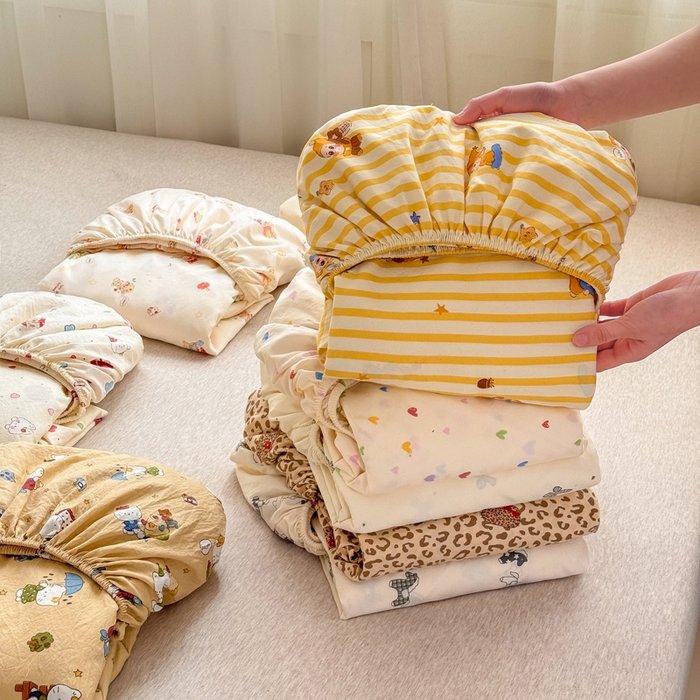 91家纺网 家纺一手货源 找家纺 （总）源舍家纺 2026新款A类古法水洗棉云感纱床笠单品床笠单件