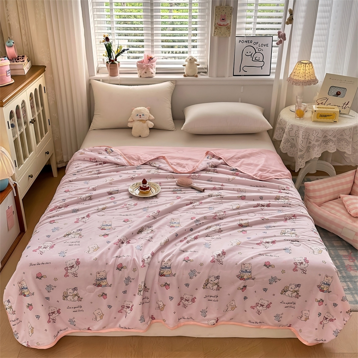 91家纺网 家纺一手货源 找家纺 （总）欣宜家纺 2026新款母婴级卡通冰淇淋夏被夏凉空调冰丝薄款被芯可机洗凉感丝冰皮被子 被子被芯