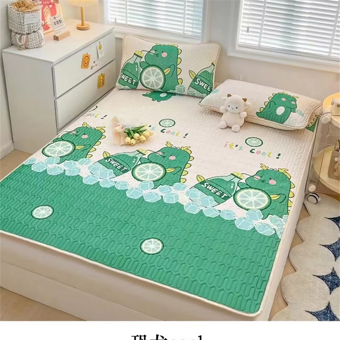 91家纺网 家纺一手货源 找家纺 （总）彩亿家纺 2026新款印花凉席新款凉感丝乳胶凉席三件套