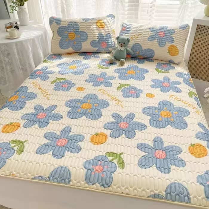 91家纺网 家纺一手货源 找家纺 （总）彩亿家纺 2026新款印花凉席新款凉感丝乳胶凉席三件套