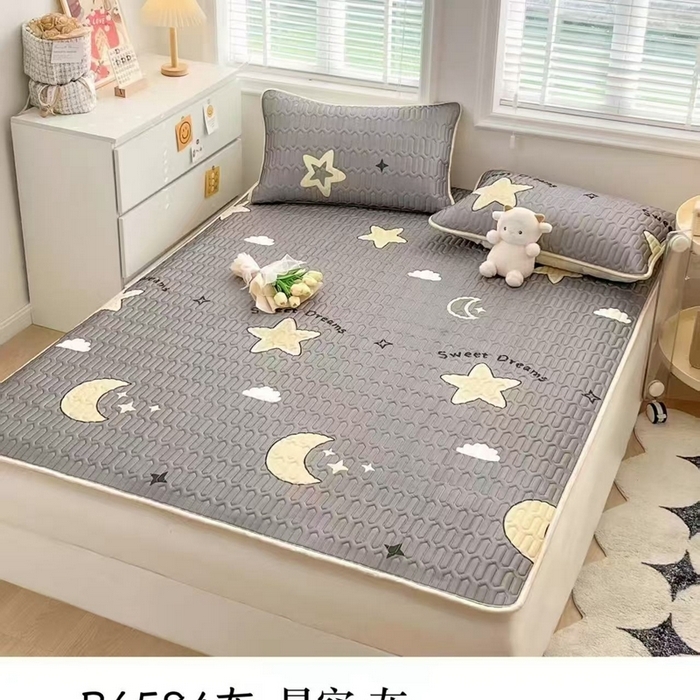 91家纺网 家纺一手货源 找家纺 （总）彩亿家纺 2026新款印花凉席新款凉感丝乳胶凉席三件套