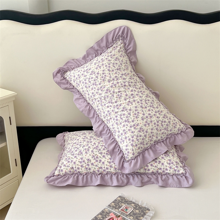 91家纺网 家纺一手货源 找家纺 （总）圣比熊 2026新款A类云朵棉法式压花边枕套宿舍单人单只一只装枕芯48x74cm内胆套