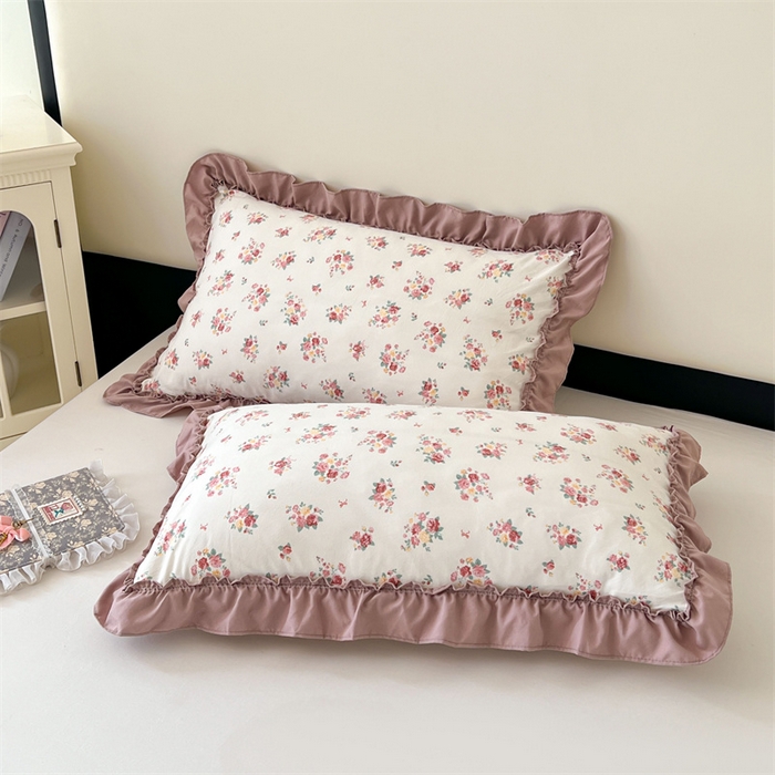 91家纺网 家纺一手货源 找家纺 （总）圣比熊 2026新款A类云朵棉法式压花边枕套宿舍单人单只一只装枕芯48x74cm内胆套