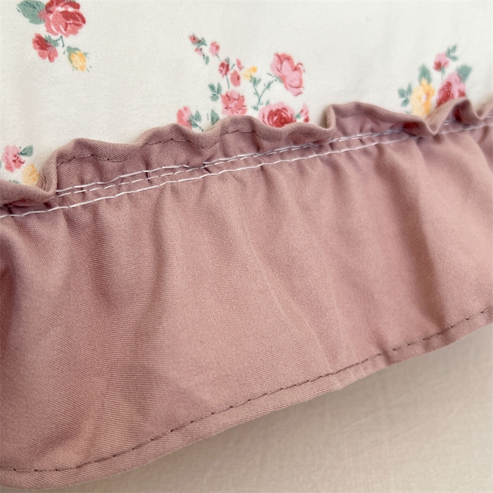 91家纺网 家纺一手货源 找家纺 圣比熊 2026新款A类云朵棉法式压花边枕套宿舍单人单只一只装枕芯48x74cm内胆套 粉韵倾城（法式压花边）