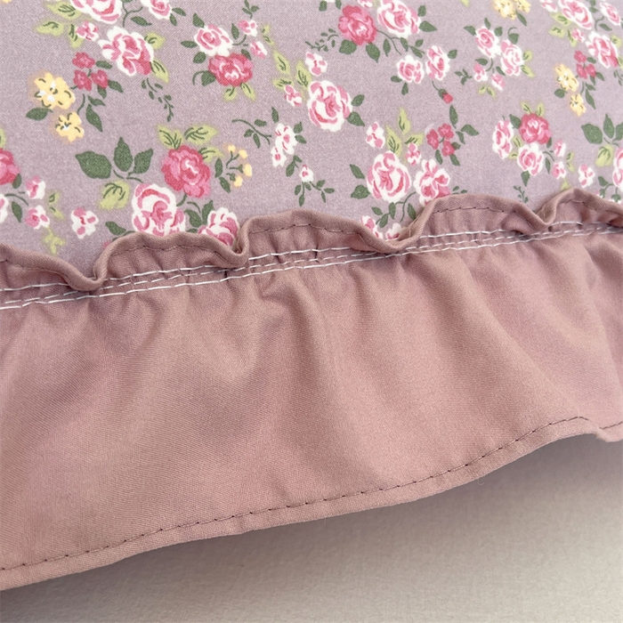 91家纺网 家纺一手货源 找家纺 圣比熊 2026新款A类云朵棉法式压花边枕套宿舍单人单只一只装枕芯48x74cm内胆套 花间入梦-粉（法式压花边）