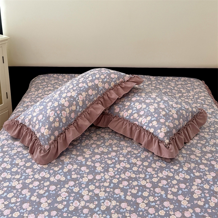 91家纺网 家纺一手货源 找家纺 圣比熊 2026新款A类云朵棉法式压花边枕套宿舍单人单只一只装枕芯48x74cm内胆套 云裳花谷（法式压花边）