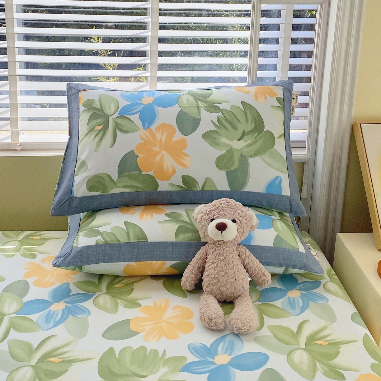 91家纺网 家纺一手货源 找家纺 春皖家纺 2026新款全棉老粗布工艺款单枕套枕套单件 茶心