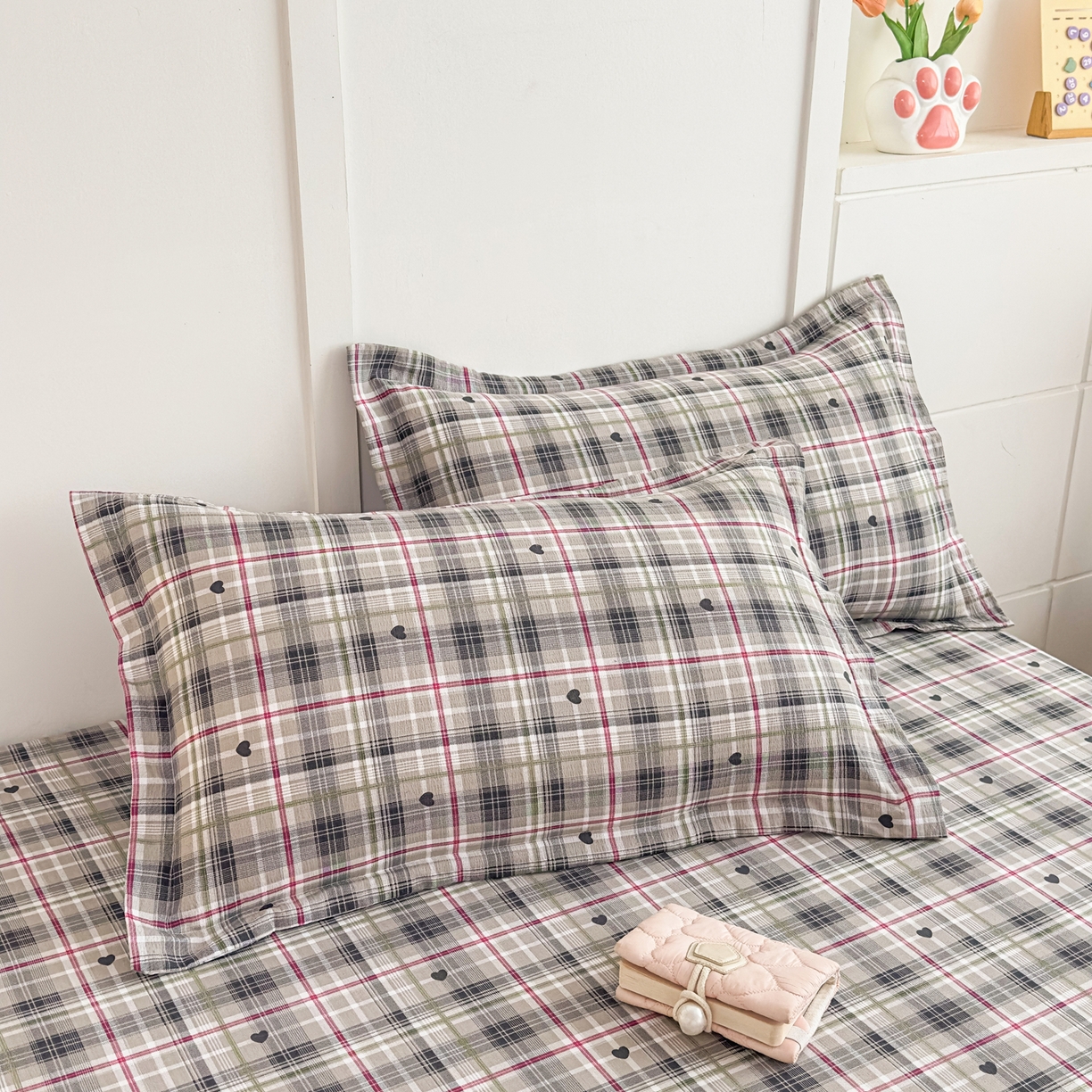 91家纺网 家纺一手货源 找家纺 默忆 2026春夏新款a类泡芙双层纱床笠印花卡通全包围床垫保护套单床笠 床笠单件 心律