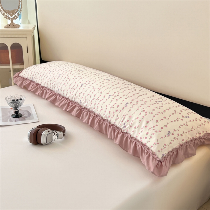 91家纺网 家纺一手货源 找家纺 圣比熊 2026新款A类云朵棉法式压花边枕套加长双人情侣1.8米枕芯内胆套1.5m枕头套 优雅恋人（法式压花边）