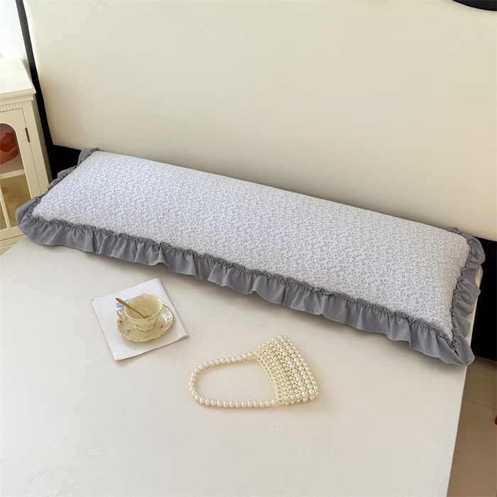 91家纺网 家纺一手货源 找家纺 圣比熊 2026新款A类云朵棉法式压花边枕套加长双人情侣1.8米枕芯内胆套1.5m枕头套 宁静花园（法式压花边）