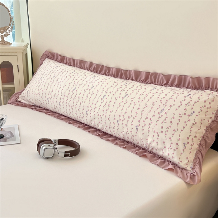 91家纺网 家纺一手货源 找家纺 圣比熊 2026新款A类云朵棉法式压花边枕套加长双人情侣1.8米枕芯内胆套1.5m枕头套 优雅恋人（法式压花边）