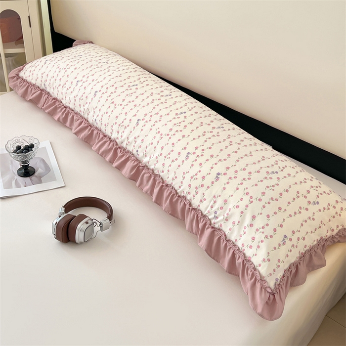 91家纺网 家纺一手货源 找家纺 圣比熊 2026新款A类云朵棉法式压花边枕套加长双人情侣1.8米枕芯内胆套1.5m枕头套 优雅恋人（法式压花边）