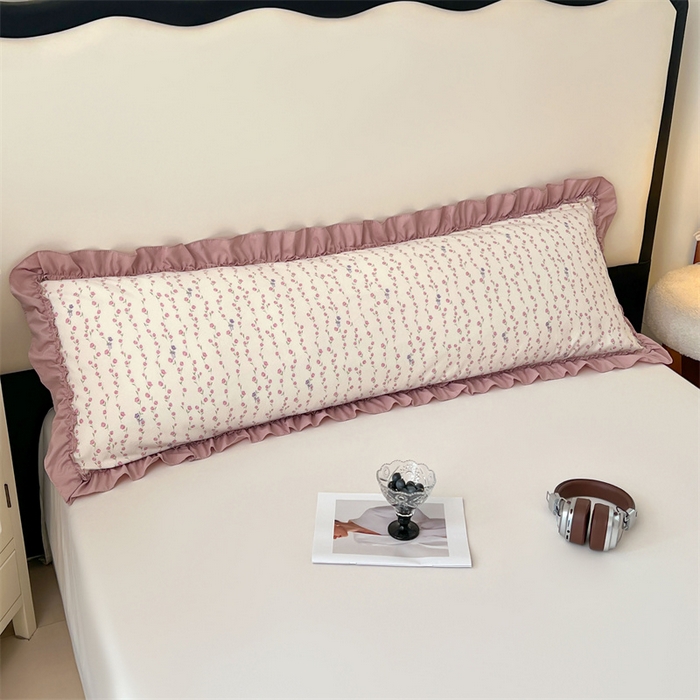 91家纺网 家纺一手货源 找家纺 圣比熊 2026新款A类云朵棉法式压花边枕套加长双人情侣1.8米枕芯内胆套1.5m枕头套 优雅恋人（法式压花边）